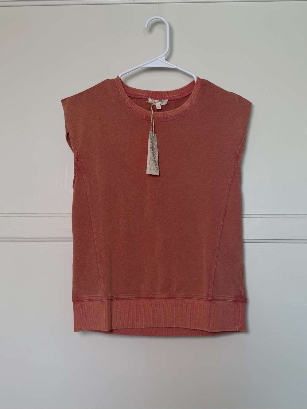 Mystree Sleeveless Washed Rust Women's Top